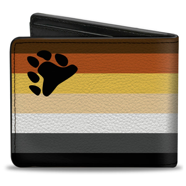 Buckle-Down Bi-Fold Wallet - Flag Bear Pride2 Black Brown Orange Yellow Tan White Gray Black