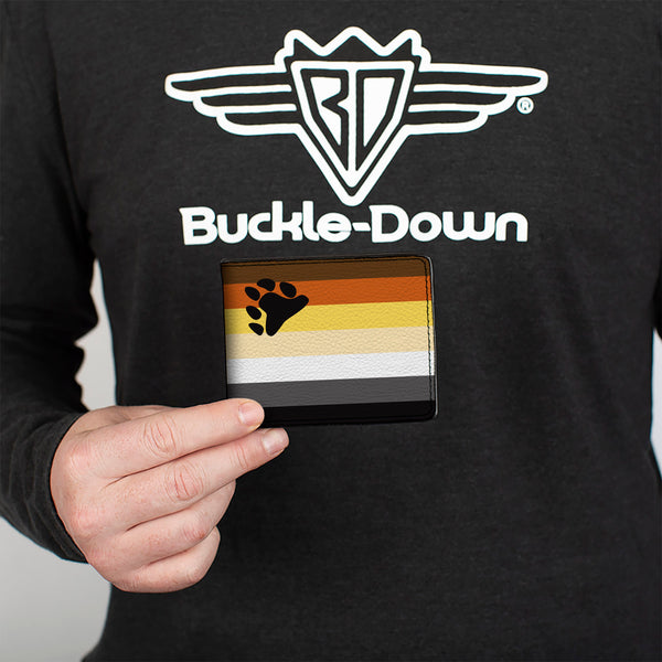 Buckle-Down Bi-Fold Wallet - Flag Bear Pride2 Black Brown Orange Yellow Tan White Gray Black