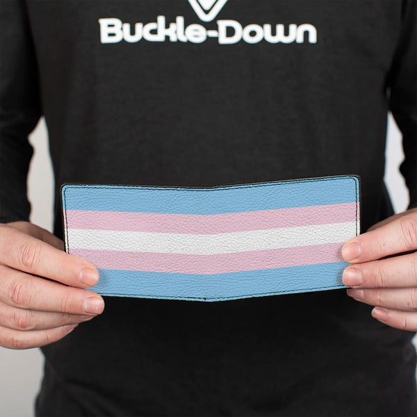 Buckle-Down Bi-Fold Wallet - Flag Transgender Baby Blue Baby Pink White