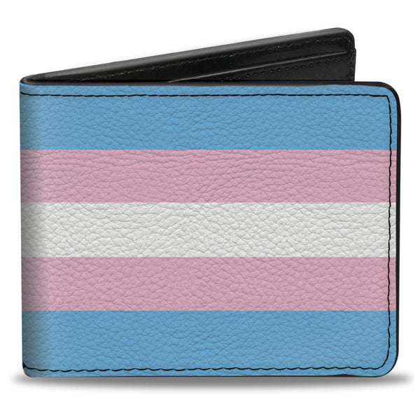 Buckle-Down Bi-Fold Wallet - Flag Transgender Baby Blue Baby Pink White Buckle-Down Bi-Fold Wallet - Flag Transgender Baby Blue Baby Pink White