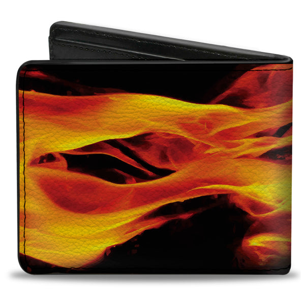Buckle-Down Bi-Fold Wallet - Flames Vivid Black Orange