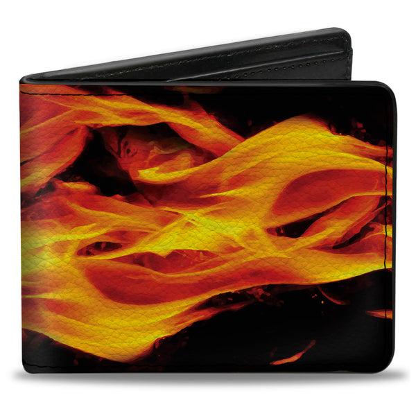 Buckle-Down Bi-Fold Wallet - Flames Vivid Black Orange