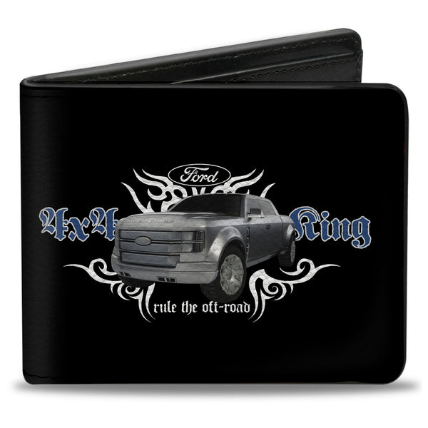 Buckle-Down Bi-Fold Wallet - FORD 4x4 TRUCKING-RULE THE OFF-ROAD Black White Blue Grays