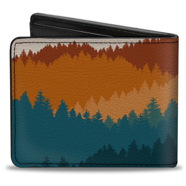 Buckle-Down Bi-Fold Wallet - Ford BRONCO Script Wilderness Orange/Blues