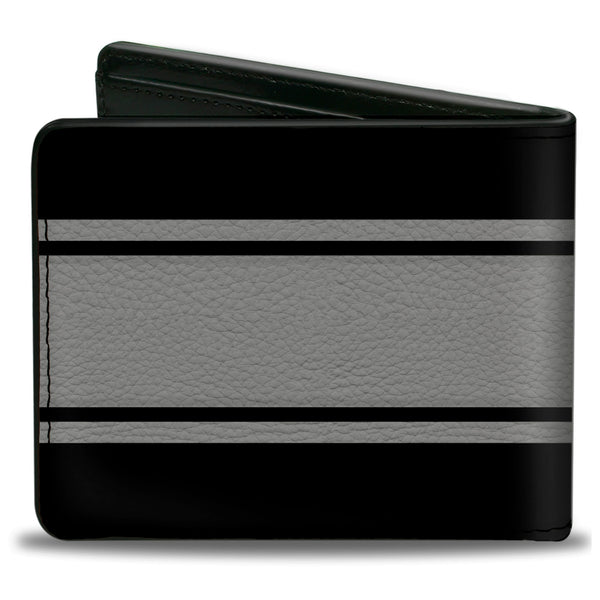 Buckle-Down Bi-Fold Wallet - FORD GT CALIFORNIA SPECIAL Emblem Stripe Black Gray Silvers