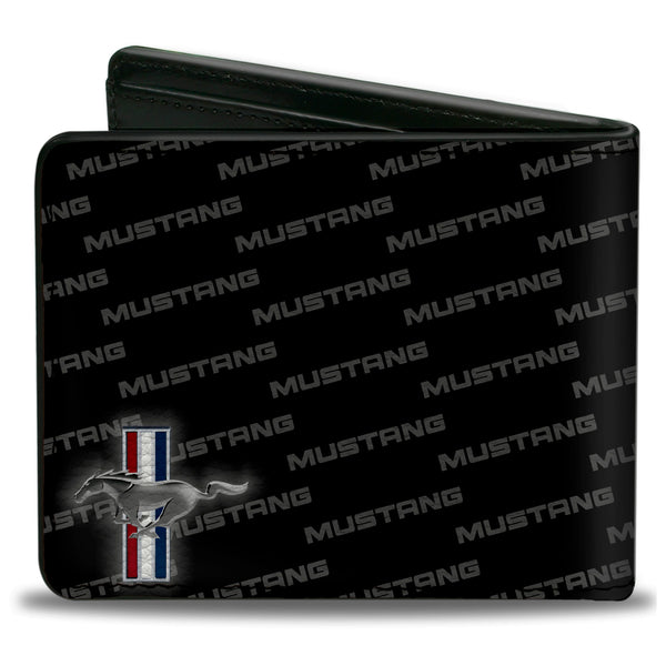 Buckle-Down Bi-Fold Wallet - Ford Mustang W Bars CORNER W Text