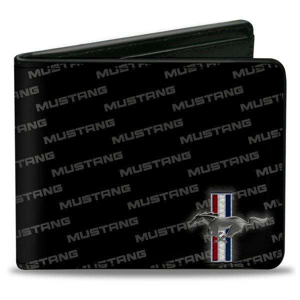 Buckle-Down Bi-Fold Wallet - Ford Mustang w Bars CORNER w Text