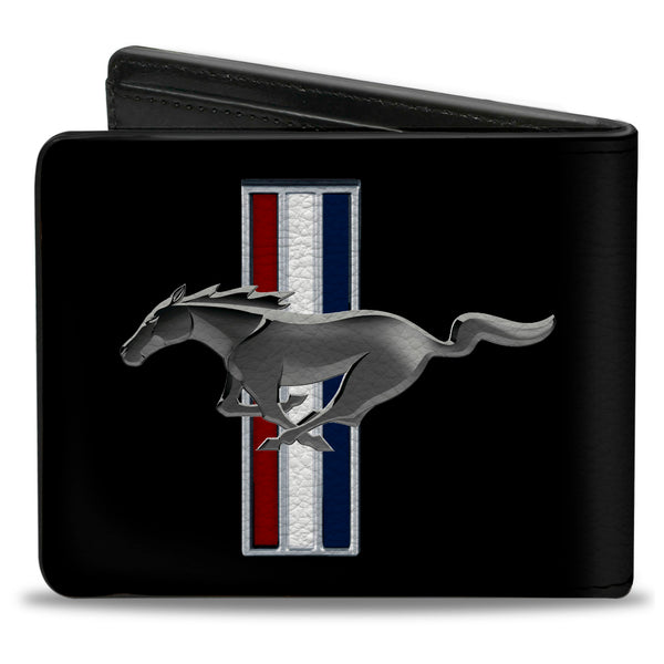 Buckle-Down Bi-Fold Wallet - Ford Mustang W Bars Logo CENTERED