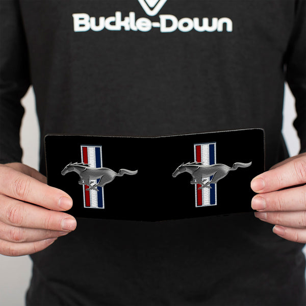 Buckle-Down Bi-Fold Wallet - Ford Mustang W Bars Logo CENTERED
