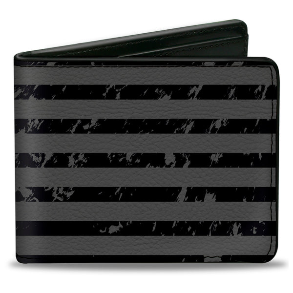 Buckle-Down Bi-Fold Wallet - FORD Script Americana Flag Weathered Gray Black