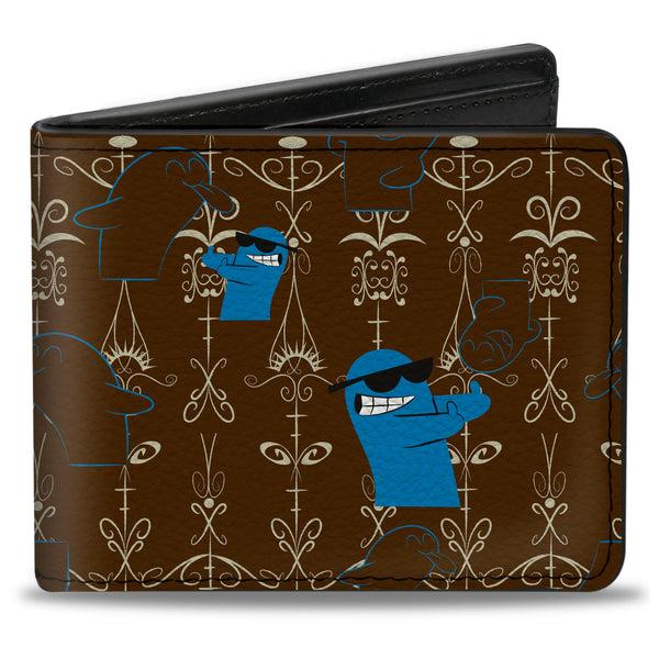 Buckle-Down Bi-Fold Wallet - Foster's Home for Imaginary Friends Bloo Poses Black/White