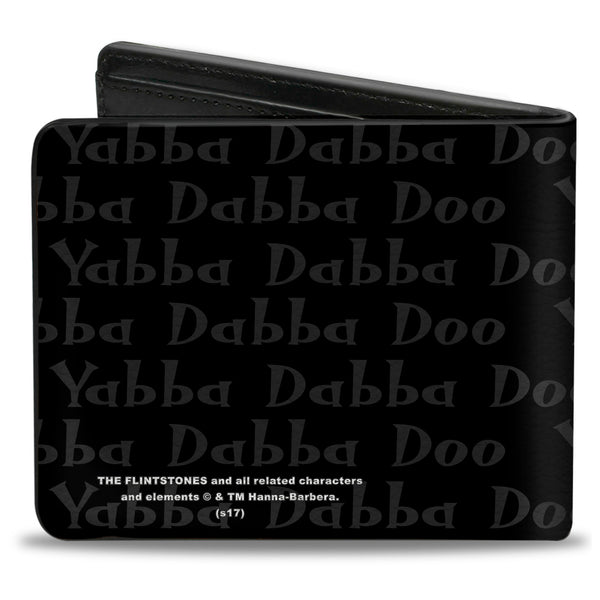 Buckle-Down Bi-Fold Wallet - Fred YABBA DABBA DOO Pose2 Black Gray