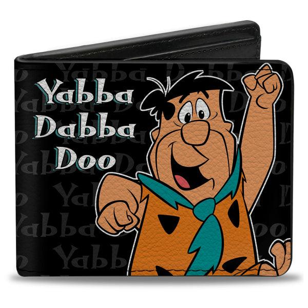 Buckle-Down Bi-Fold Wallet - Fred YABBA DABBA DOO Pose2 Black Gray