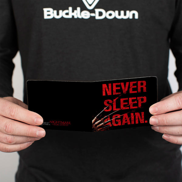 Buckle-Down Bi-Fold Wallet - Freddy's Hand NEVER SLEEP AGAIN + A NIGHTMARE ON ELM STREET Black Red