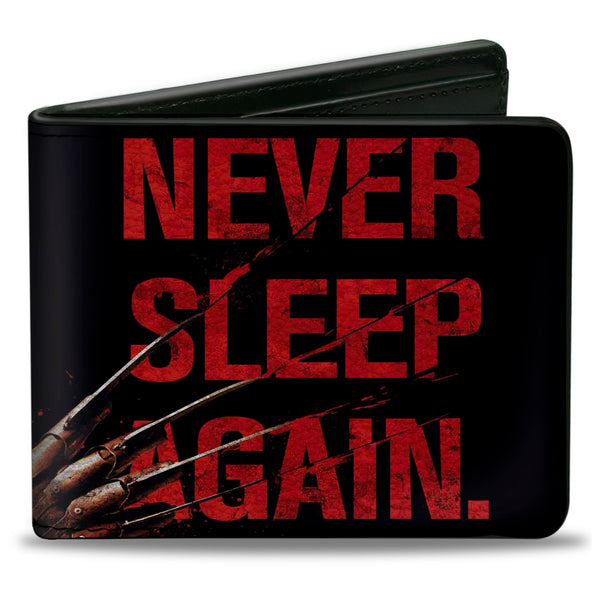 Buckle-Down Bi-Fold Wallet - Freddy's Hand NEVER SLEEP AGAIN + A NIGHTMARE ON ELM STREET Black Red