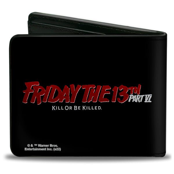 Buckle-Down Bi-Fold Wallet - Friday The 13th PART VI KILL OR BE KILLED Movie Poster And Title Logo