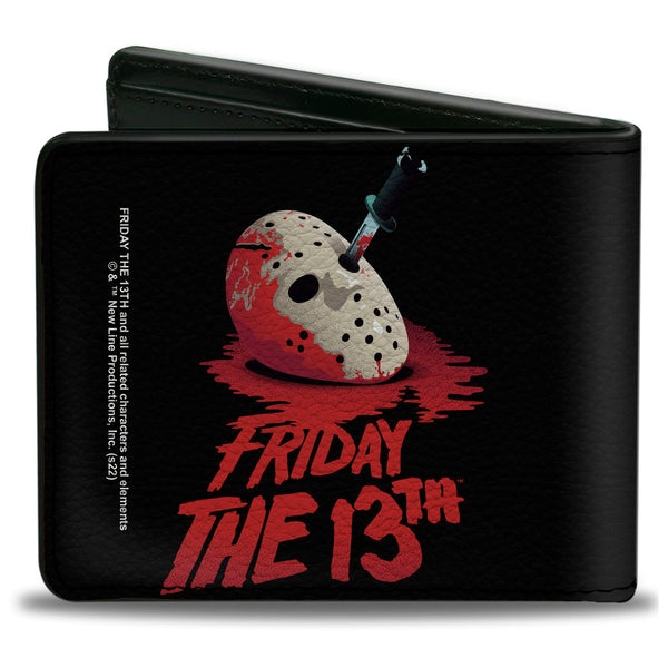 Buckle-Down Bi-Fold Wallet - FRIDAY THE 13TH Vintage Jason Mask Poster Black Red