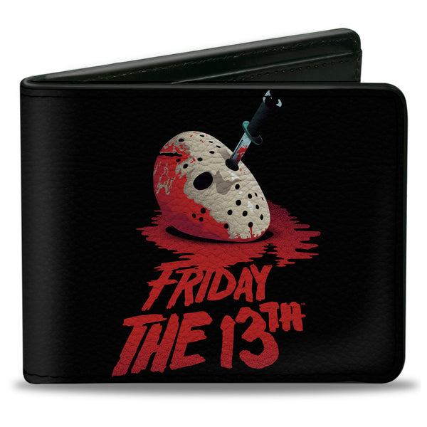 Buckle-Down Bi-Fold Wallet - FRIDAY THE 13TH Vintage Jason Mask Poster Black Red