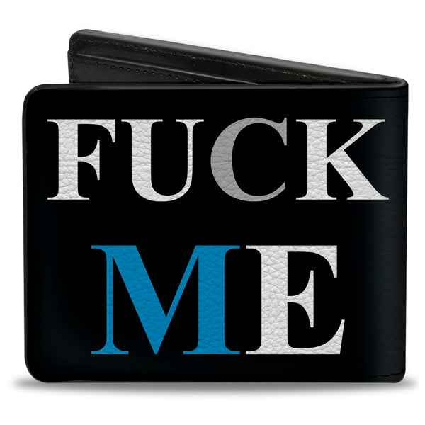 Buckle-Down Bi-Fold Wallet - FUCK YOU FUCK ME Black White Blue