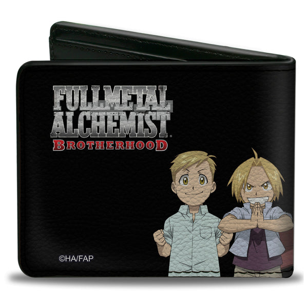 Buckle-Down Bi-Fold Wallet - FULLMETAL ALCHEMIST BROTHERHOOD Elric Brothers Before And After Poses Black
