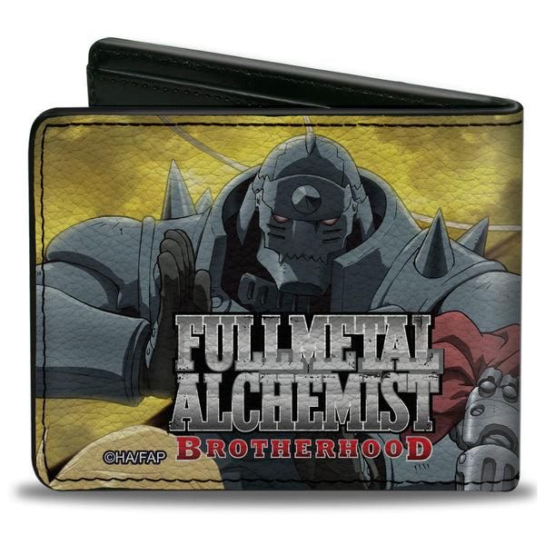 Buckle-Down Bi-Fold Wallet - FULLMETAL ALCHEMIST BROTHERHOOD Elric Brothers Yellow Sky Pose Blocks