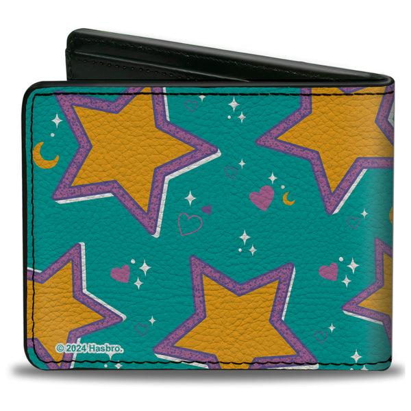 Buckle-Down Bi-Fold Wallet - Furby Purple Furby FREE YOUR INNER FURB Rainbow Pose Teal/Multi Color
