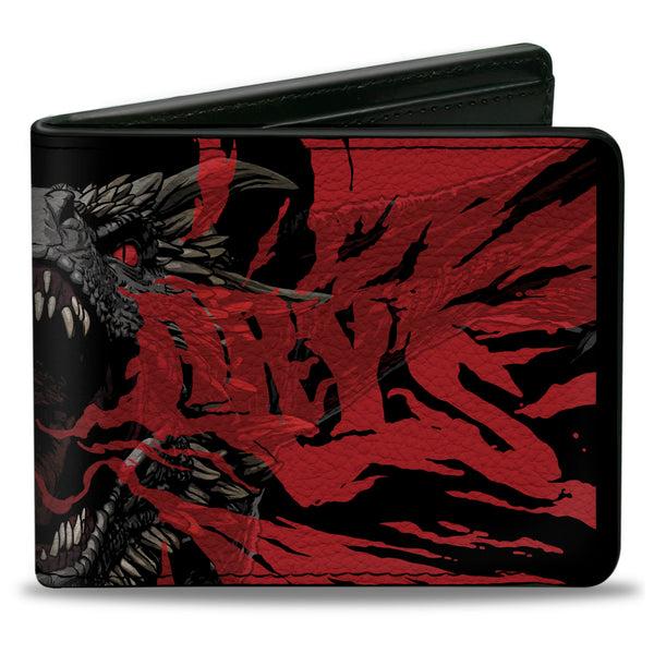 Buckle-Down Bi-Fold Wallet - Game of Thrones DRACARYS Dragon Fire Black/Reds