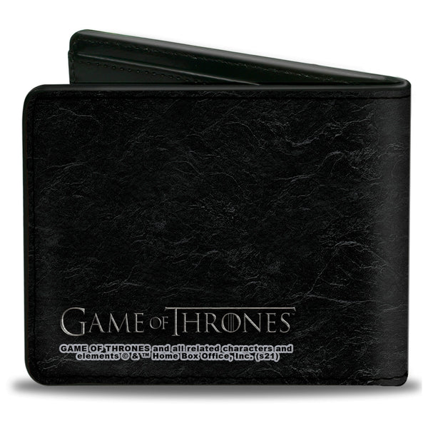 Buckle-Down Bi-Fold Wallet - Game Of Thrones HOUSE LANNISTER Rampant Lion Sigil Black Golds
