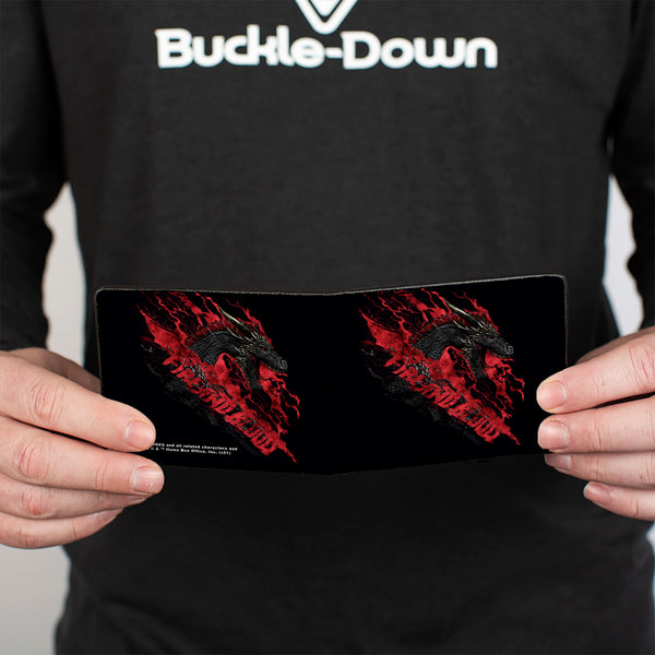 Buckle-Down Bi-Fold Wallet - Game Of Thrones The Dragon Awakens FIRE AND BLOOD Black/Red/Grays