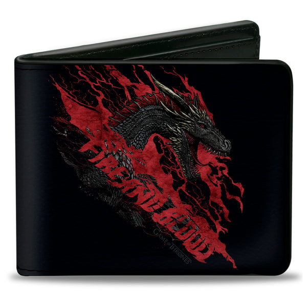 Buckle-Down Bi-Fold Wallet - Game of Thrones The Dragon Awakens FIRE AND BLOOD Black/Red/Grays