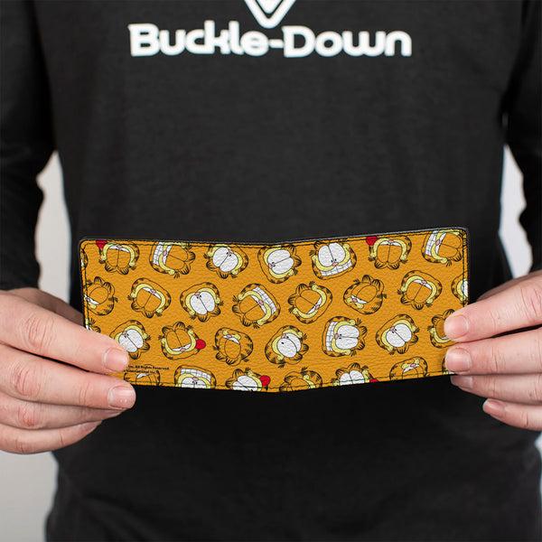 Buckle-Down Bi-Fold Wallet - Garfield Expressions Scattered Orange
