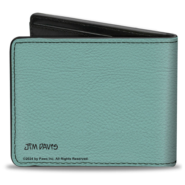 Buckle-Down Bi-Fold Wallet - Garfield NEVER MET A LASAGNA Pose Light Blue