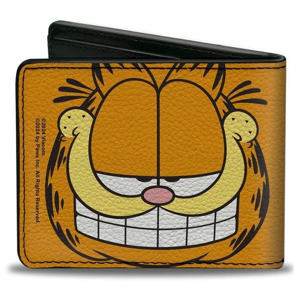 Buckle-Down Bi-Fold Wallet - Garfield Smiling Face Character Close-Up Orange