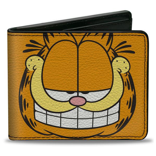 Buckle-Down Bi-Fold Wallet - Garfield Smiling Face Character Close-Up Orange