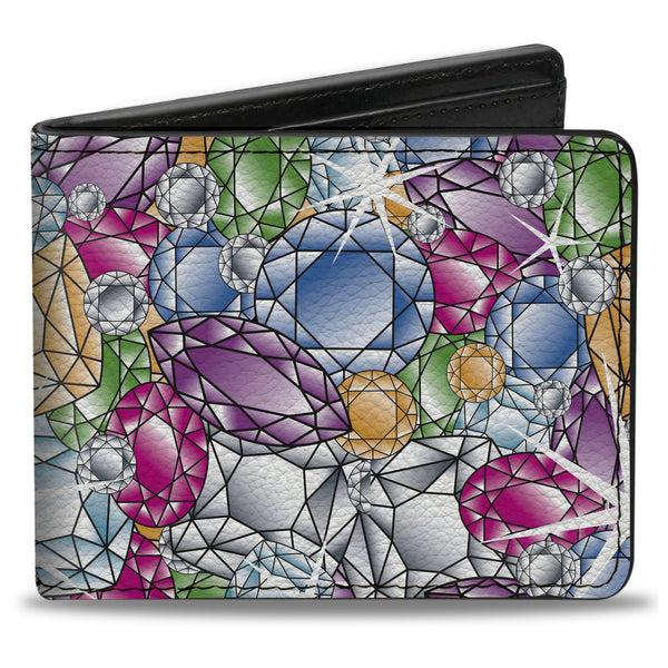 Buckle-Down Bi-Fold Wallet - Gems Stacked Multi Color