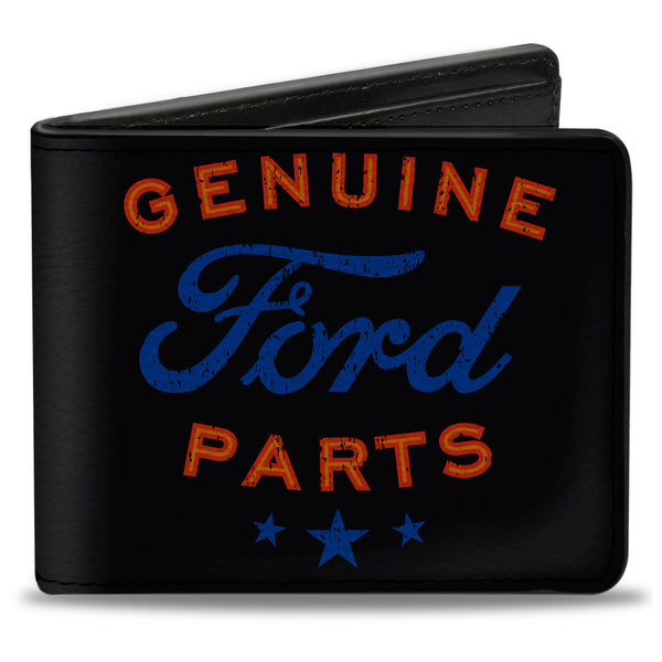 Buckle-Down Bi-Fold Wallet - GENUINE FORD PARTS Star Logo Black Red Blue