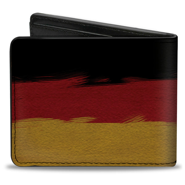 Buckle-Down Bi-Fold Wallet - German Flag Stripes Distressed Painting