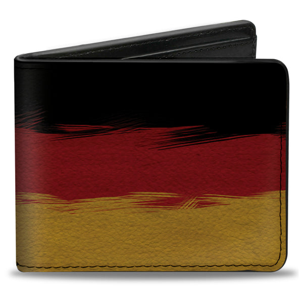 Buckle-Down Bi-Fold Wallet - German Flag Stripes Distressed Painting