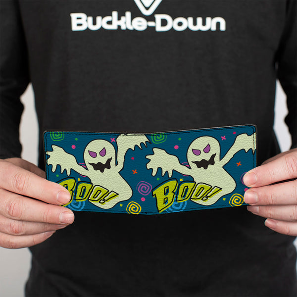Buckle-Down Bi-Fold Wallet - Ghost BOO Blue Multi Color