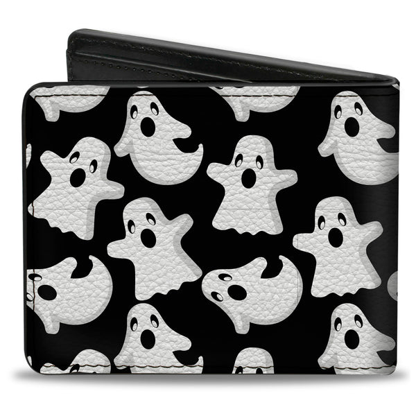 Buckle-Down Bi-Fold Wallet - Ghosts Scattered Black White
