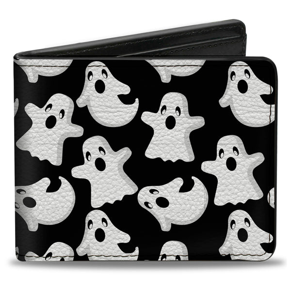 Buckle-Down Bi-Fold Wallet - Ghosts Scattered Black White