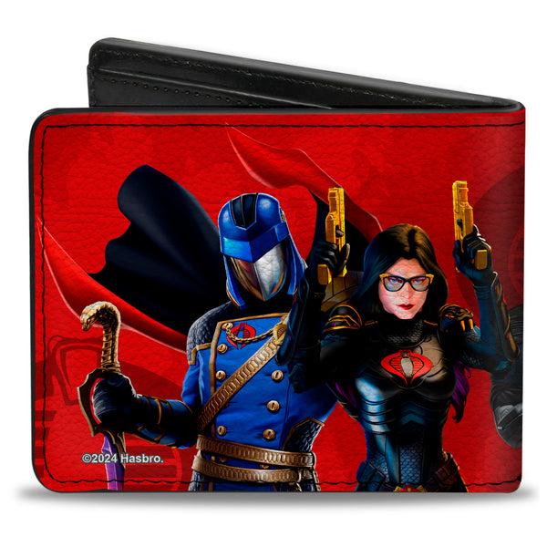 Buckle-Down Bi-Fold Wallet - GI Joe COBRA Agents Group Pose And Logo Reds