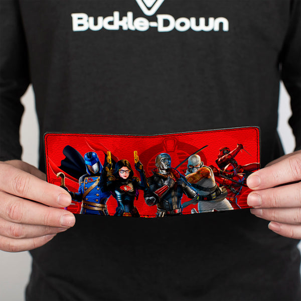 Buckle-Down Bi-Fold Wallet - GI Joe COBRA Agents Group Pose And Logo Reds