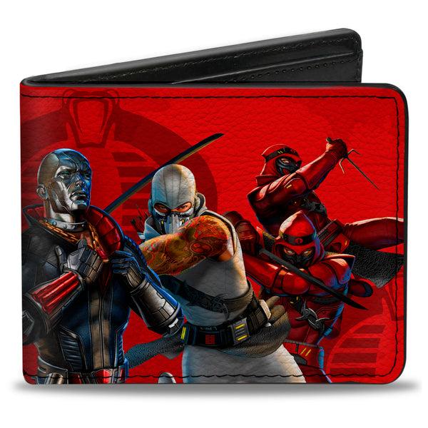 Buckle-Down Bi-Fold Wallet - GI Joe COBRA Agents Group Pose and Logo Reds