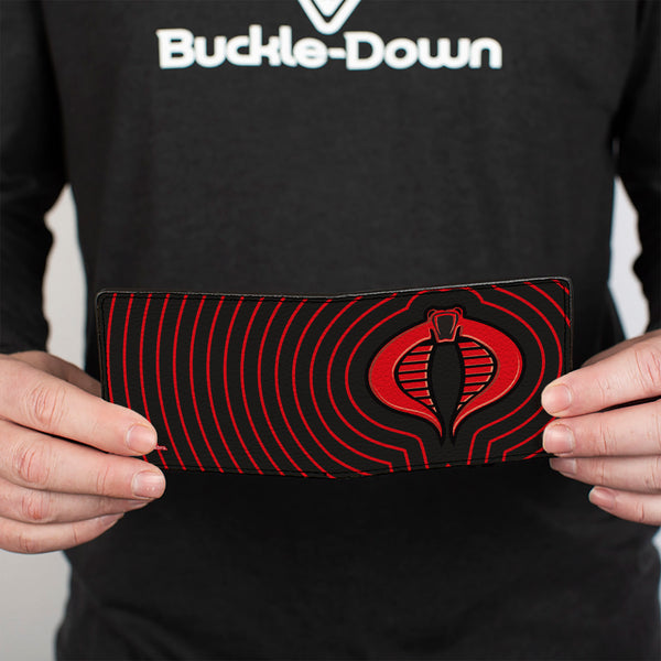 Buckle-Down Bi-Fold Wallet - GI Joe COBRA Ripple Logo Black/Red