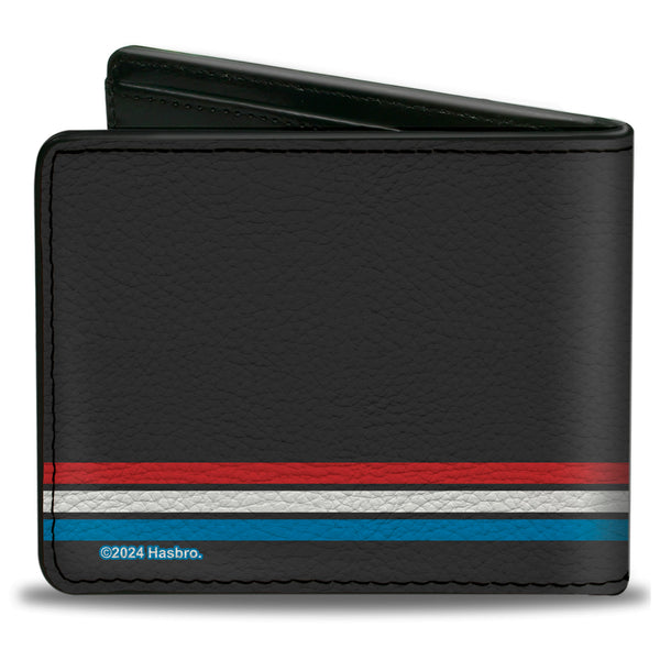 Buckle-Down Bi-Fold Wallet - GI JOE Title Logo Stripe Black/Red/White/Blue