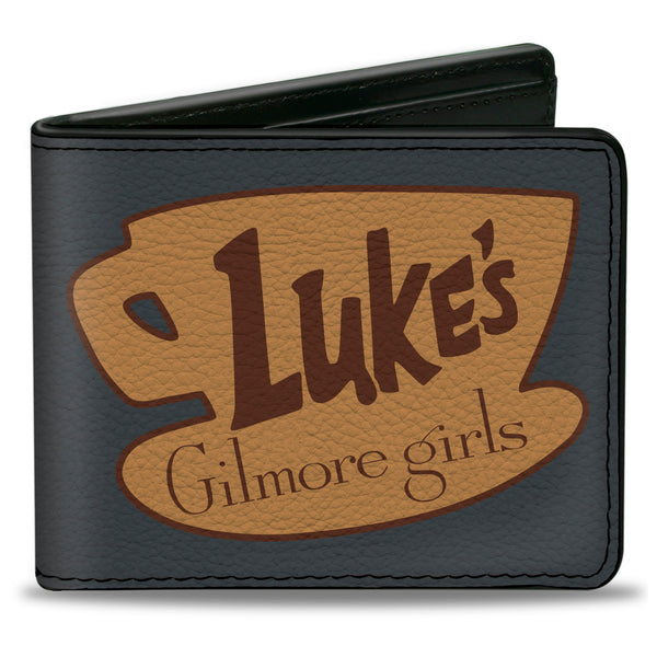Buckle-Down Bi-Fold Wallet - GILMORE GIRLS LUKE'S Coffee Cup Icon Gray/Browns
