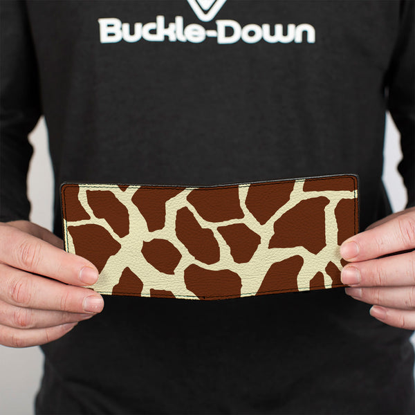 Buckle-Down Bi-Fold Wallet - Giraffe Spots2 Cream Brown