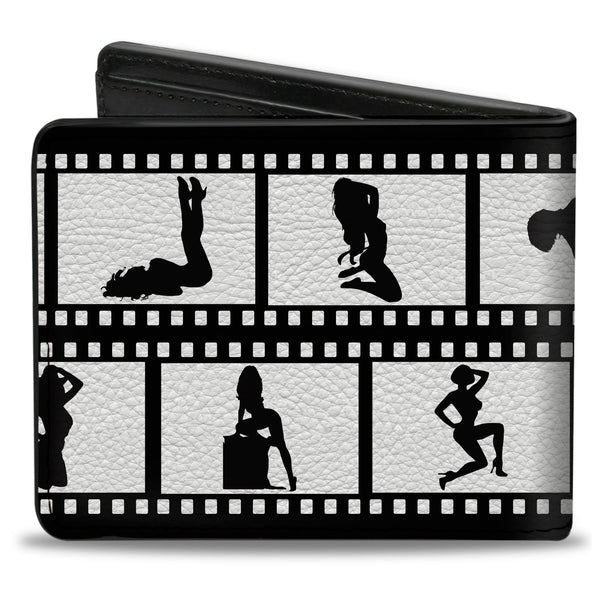 Buckle-Down Bi-Fold Wallet - Girls Posing Film Strip White Black