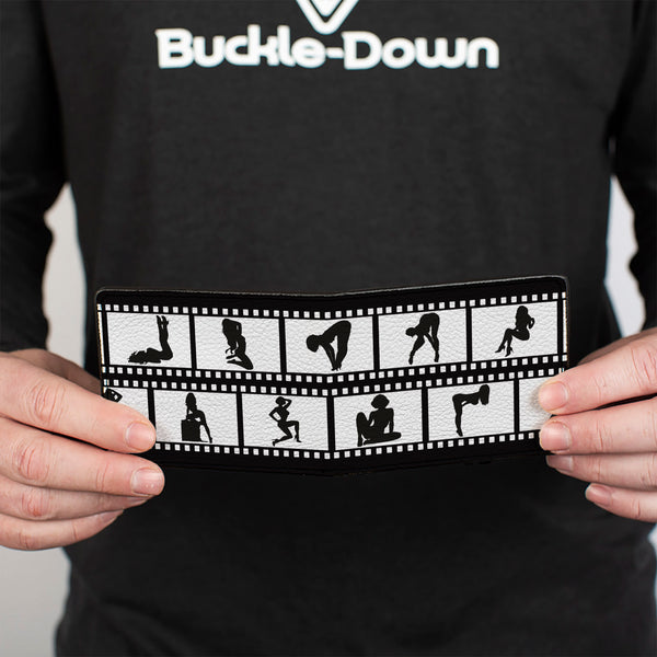 Buckle-Down Bi-Fold Wallet - Girls Posing Film Strip White Black